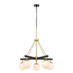 Allie 5 Light Chandelier - Black/Satin Brass
