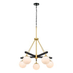Allie 5 Light Chandelier - Black/Satin Brass