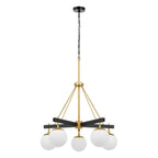 Allie 5 Light Chandelier - Black/Satin Brass