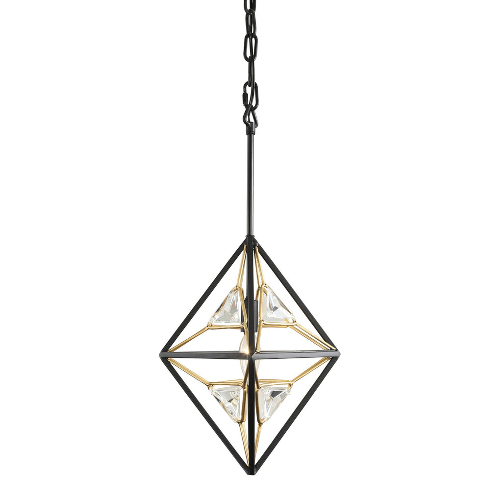 Marcia 1 Light Mini Pendant - Matte Black/French Gold