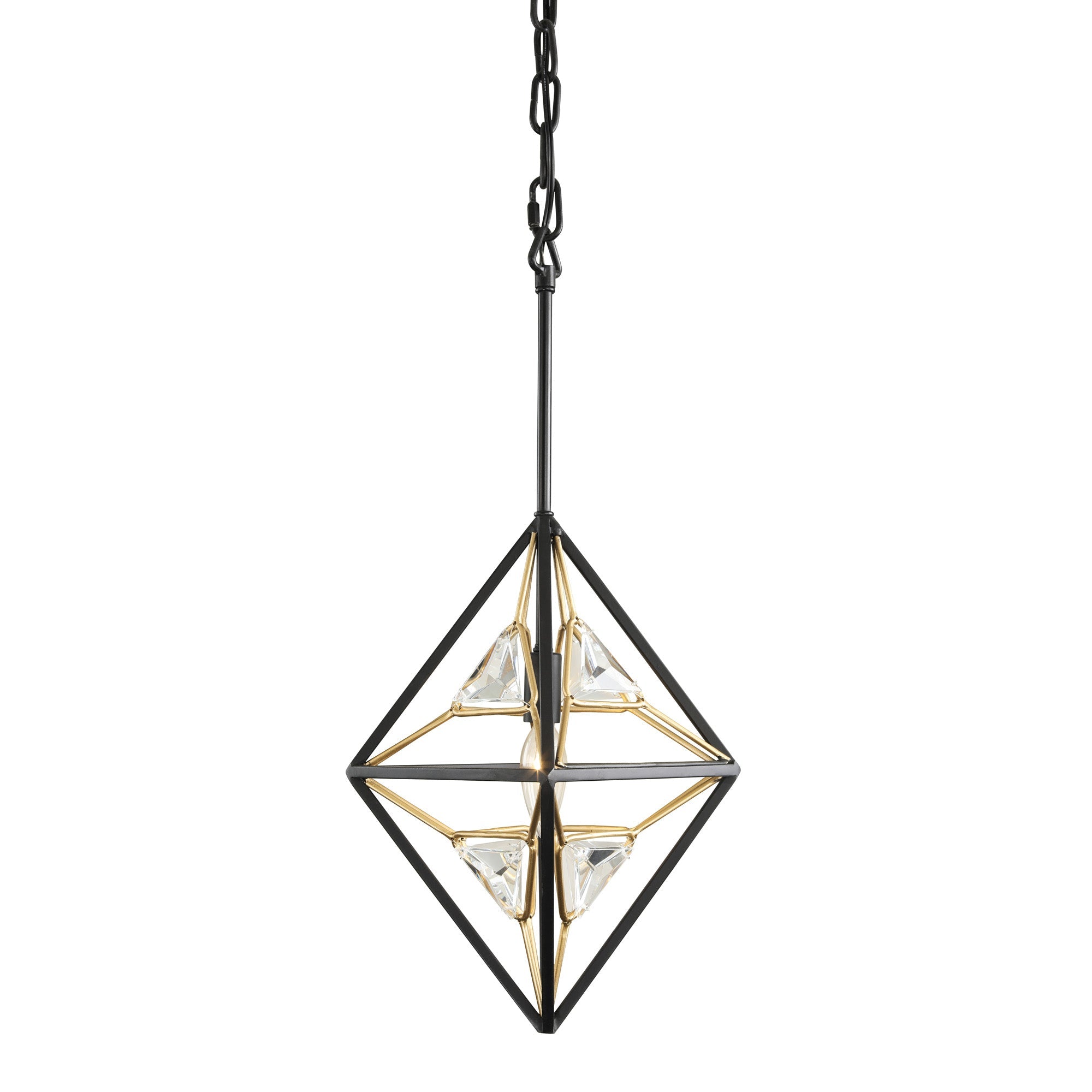Marcia 1 Light Mini Pendant - Matte Black/French Gold