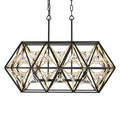 Marcia 3 Light Linear Pendant - Matte Black/French Gold