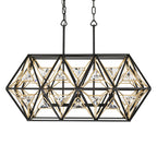 Marcia 3 Light Linear Pendant - Matte Black/French Gold