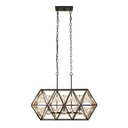 Marcia 3 Light Linear Pendant - Matte Black/French Gold