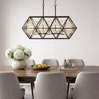 Marcia 3 Light Linear Pendant - Matte Black/French Gold