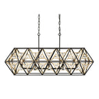 Marcia 5 Light Linear Pendant - Matte Black/French Gold