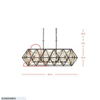 Marcia 5 Light Linear Pendant - Matte Black/French Gold