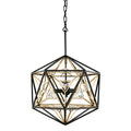 Marcia 3 Light Orb Pendant - Matte Black/French Gold