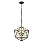 Marcia 3 Light Orb Pendant - Matte Black/French Gold