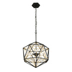 Marcia 3 Light Orb Pendant - Matte Black/French Gold
