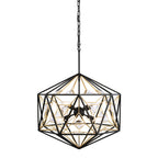 Marcia 8 Light Orb Pendant - Matte Black/French Gold