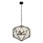 Marcia 8 Light Orb Pendant - Matte Black/French Gold