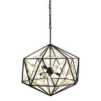 Marcia 8 Light Orb Pendant - Matte Black/French Gold