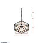 Marcia 8 Light Orb Pendant - Matte Black/French Gold