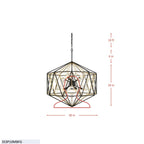 Marcia 10 Light Pendant - Matte Black/French Gold