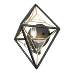 Marcia 1 Light Wall Sconce - Matte Black/French Gold