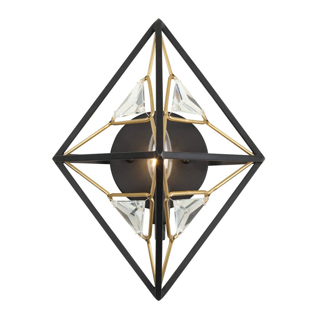 Marcia 1 Light Wall Sconce - Matte Black/French Gold