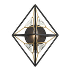 Marcia 1 Light Wall Sconce - Matte Black/French Gold