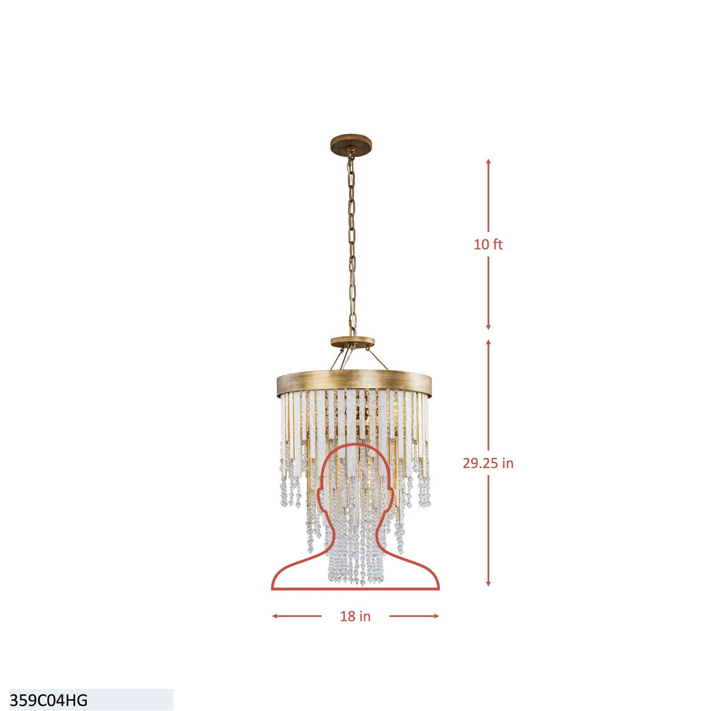 Lafayette 4 Light Chandelier - Havana Gold