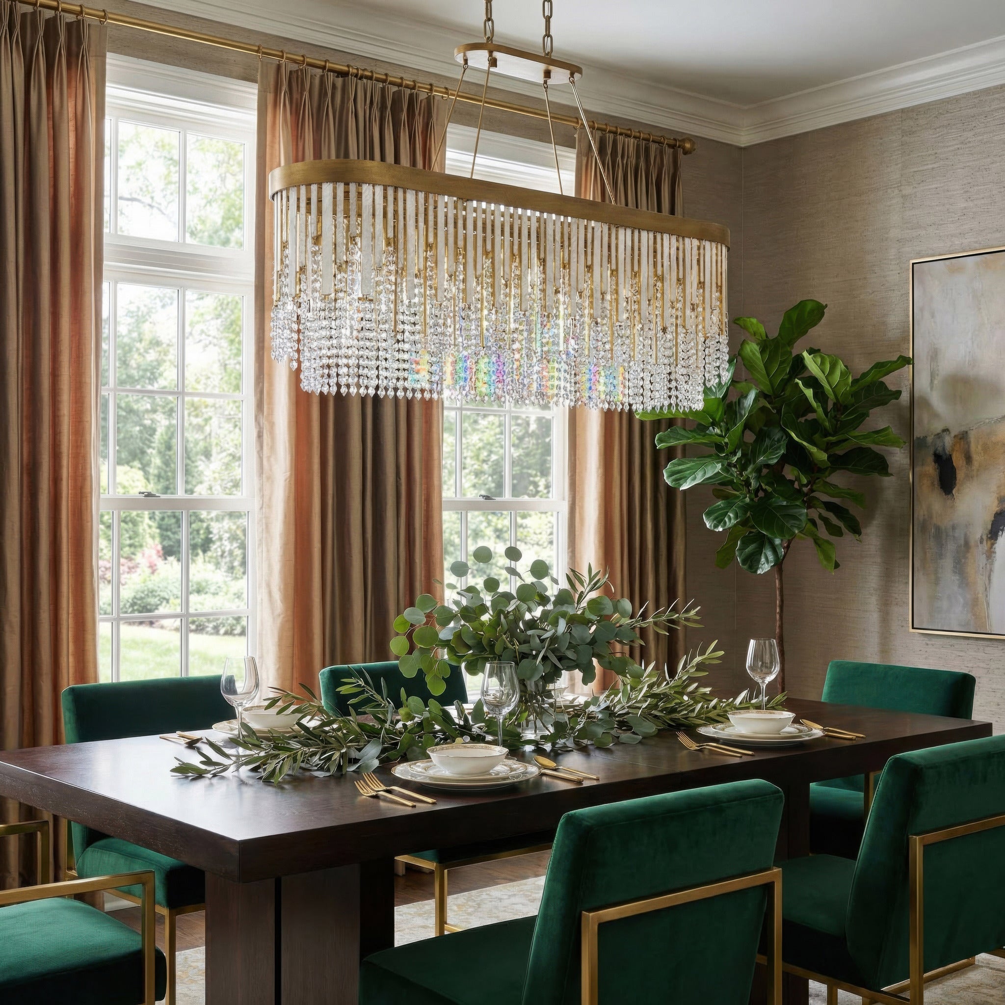 Lafayette 6 Light Linear Pendant - Havana Gold