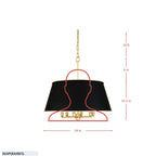 Coco 6 Light Pendant - Matte Black/French Gold
