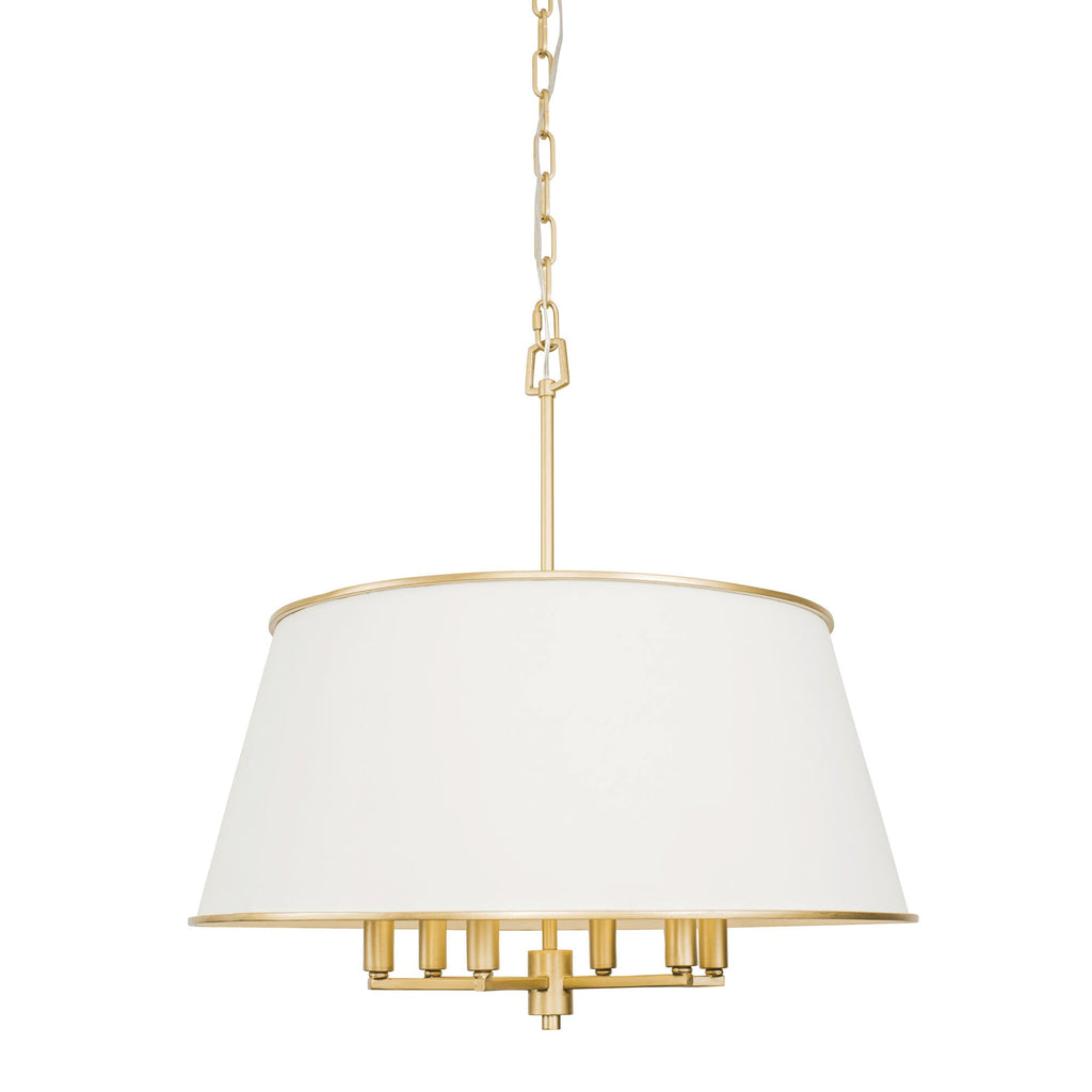 Coco 6 Light Pendant - Matte White/French Gold