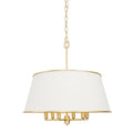 Coco 6 Light Pendant - Matte White/French Gold
