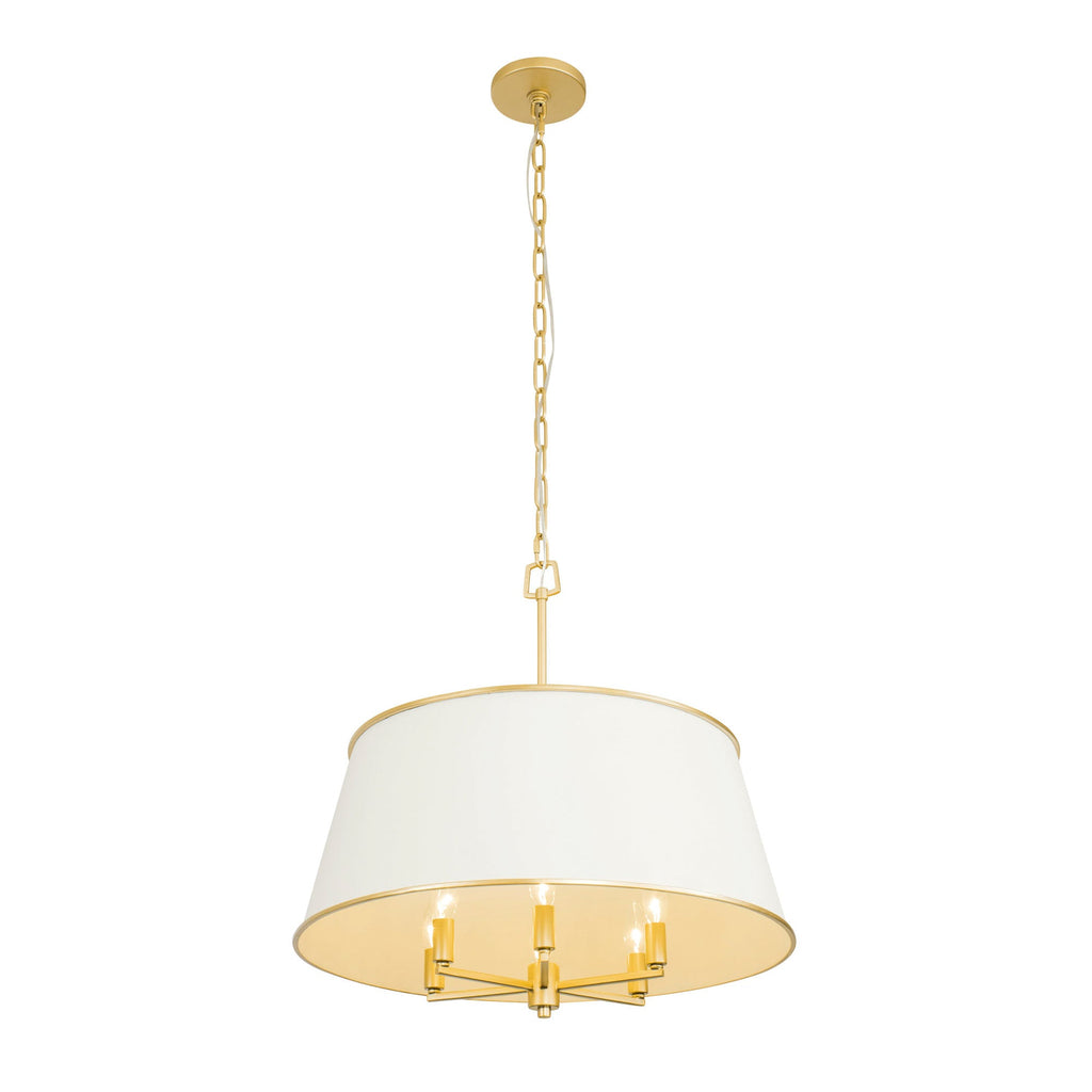 Coco 6 Light Pendant - Matte White/French Gold