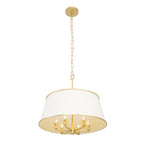 Coco 6 Light Pendant - Matte White/French Gold
