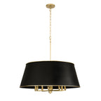 Coco 8 Light Pendant - Matte Black/French Gold