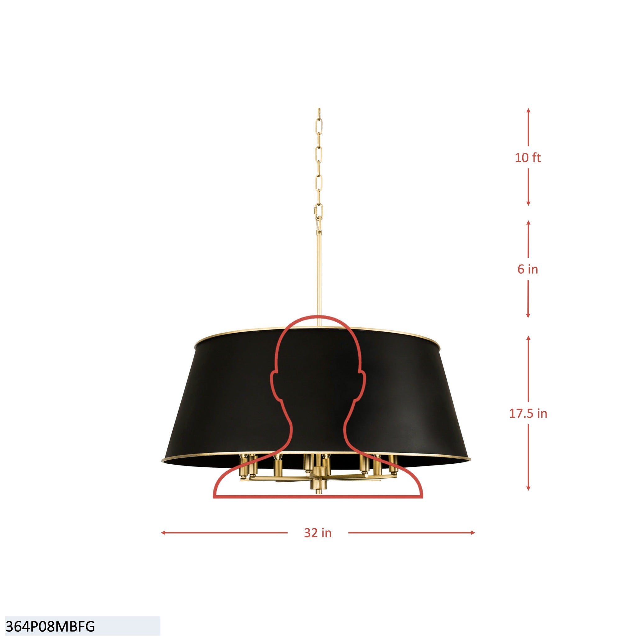 Coco 8 Light Pendant - Matte White/French Gold