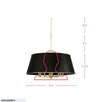 Coco 8 Light Pendant - Matte Black/French Gold