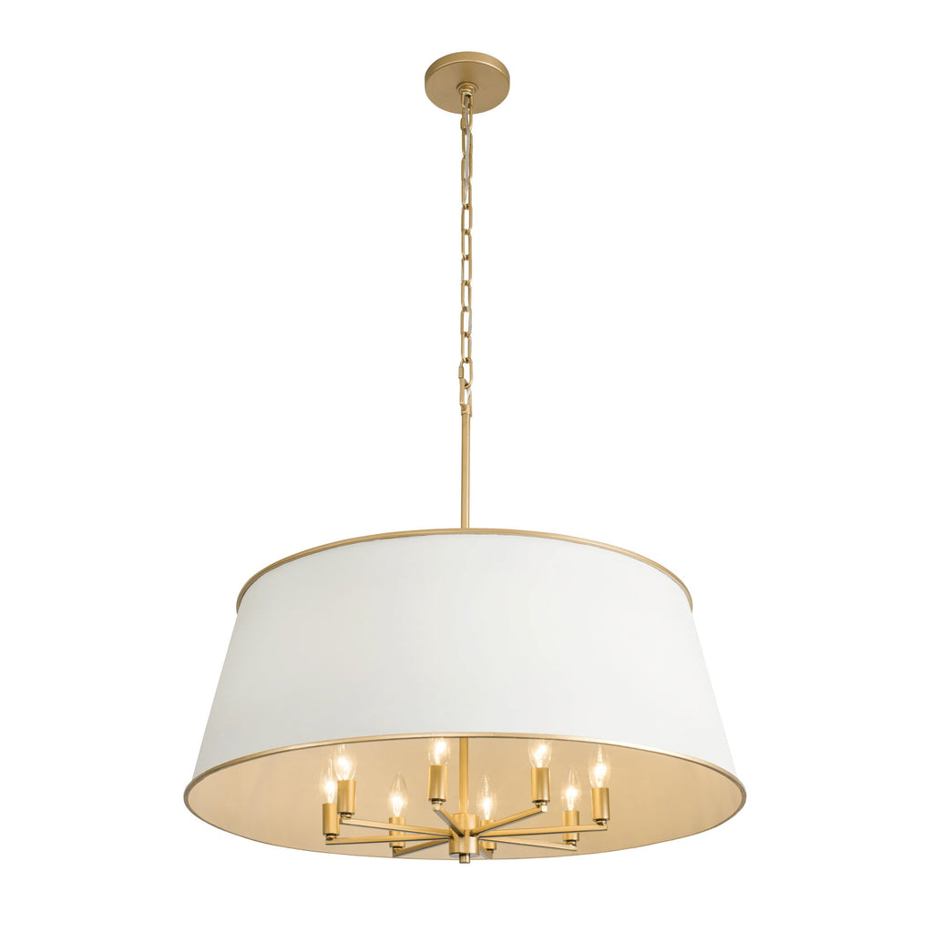 Coco 8 Light Pendant - Matte White/French Gold