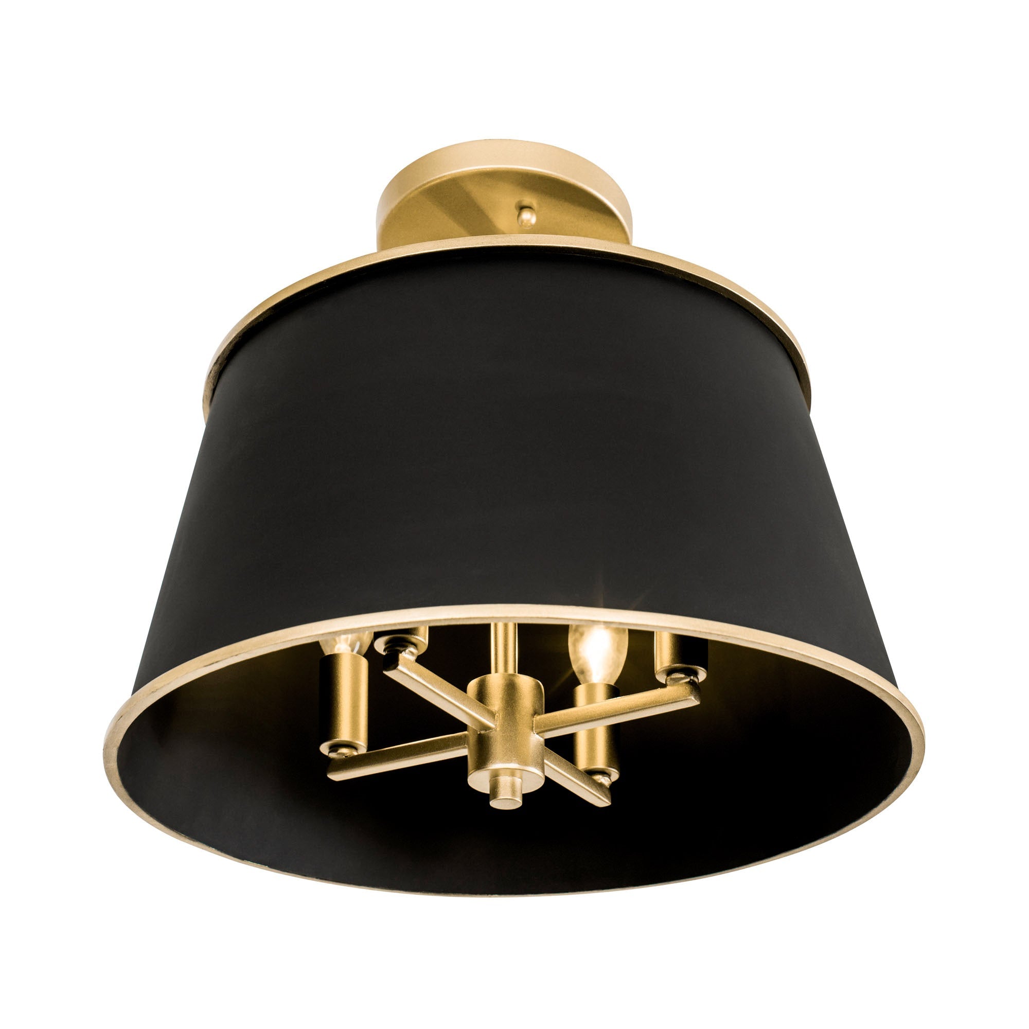 Coco 4 Light Semi-Flush - Matte Black/French Gold