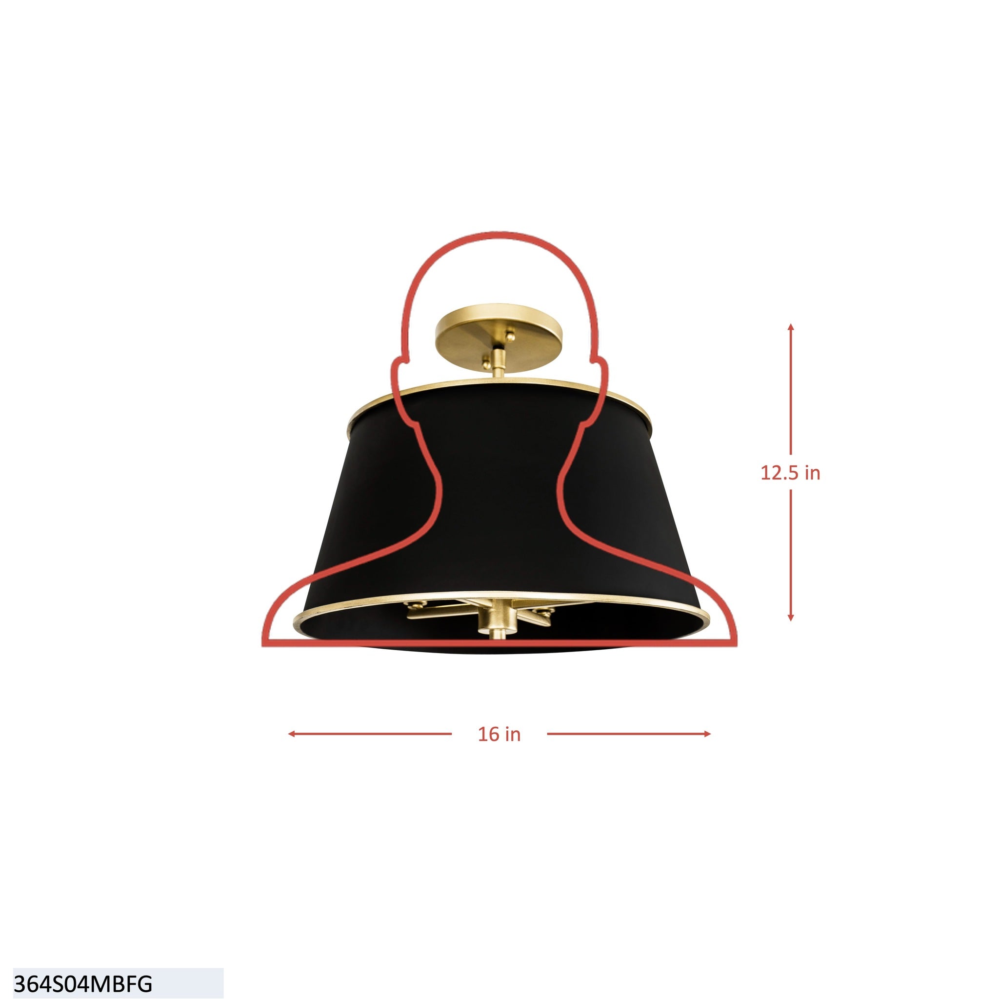 Coco 4 Light Semi-Flush - Matte White/French Gold