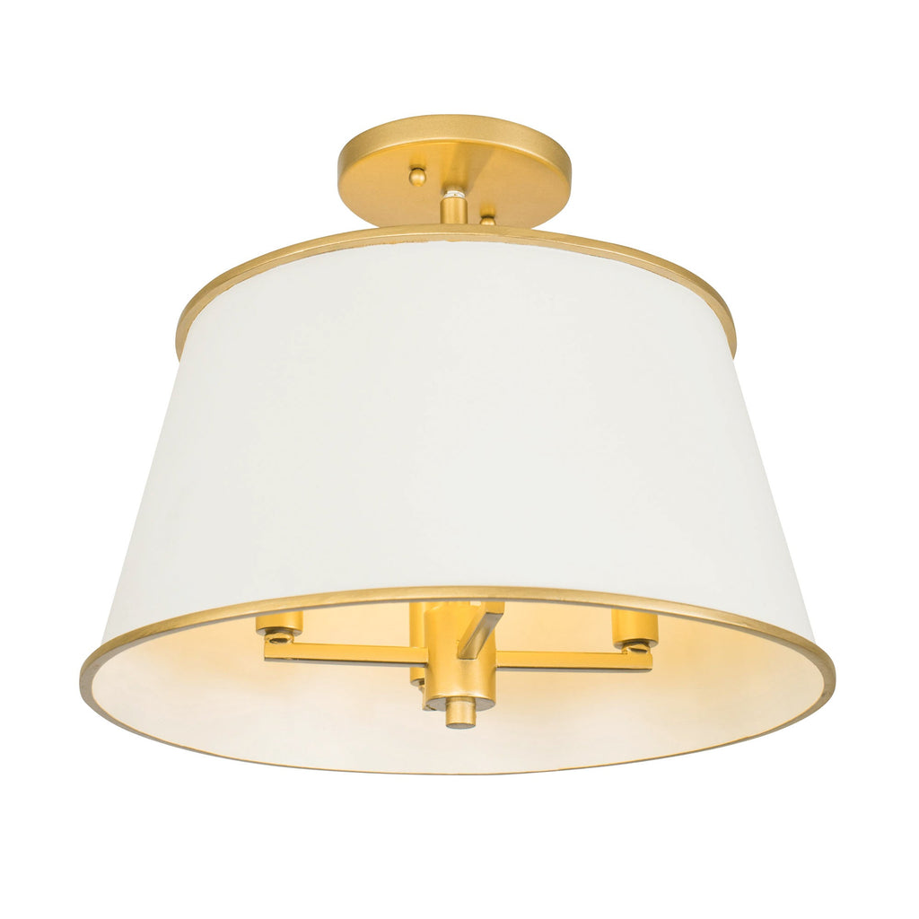 Coco 4 Light Semi-Flush - Matte White/French Gold