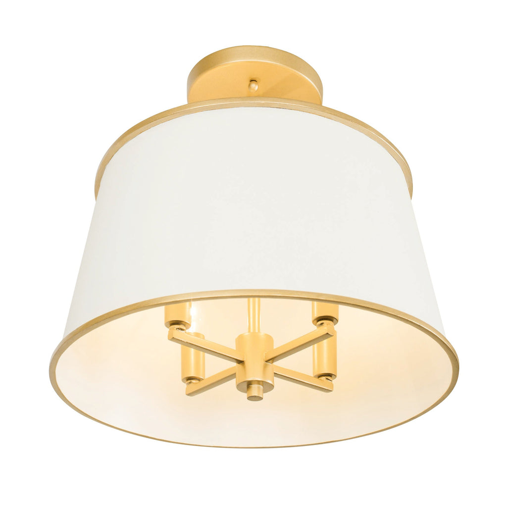 Coco 4 Light Semi-Flush - Matte White/French Gold