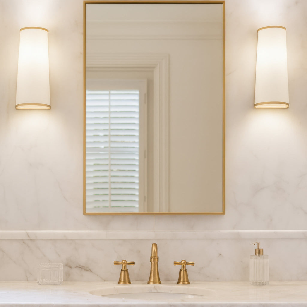 Coco 2 Light Sconce - Matte White/French Gold