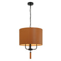 Secret Agent 3 Light Pendant - Black/Camel Leather