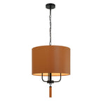 Secret Agent 3 Light Pendant - Black/Camel Leather