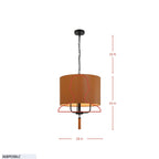 Secret Agent 3 Light Pendant - Painted Gold/White Leather