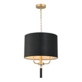 Secret Agent 3 Light Pendant - Painted Gold/Black Leather