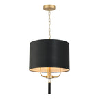 Secret Agent 3 Light Pendant - Painted Gold/Black Leather