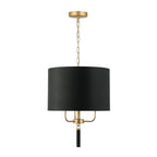 Secret Agent 3 Light Pendant - Painted Gold/Black Leather