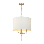 Secret Agent 3 Light Pendant - Painted Gold/White Leather