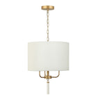 Secret Agent 3 Light Pendant - Painted Gold/White Leather