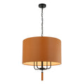 Secret Agent 4 Light Pendant - Black/Camel Leather