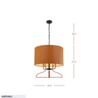 Secret Agent 4 Light Pendant - Painted Gold/Black Leather