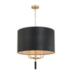 Secret Agent 4 Light Pendant - Painted Gold/Black Leather