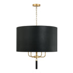 Secret Agent 4 Light Pendant - Painted Gold/Black Leather